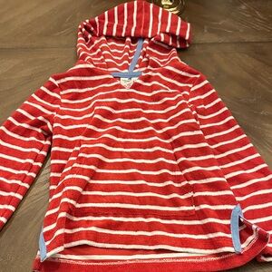 Caribbean Joe Red and White Striped Kids Hoodie